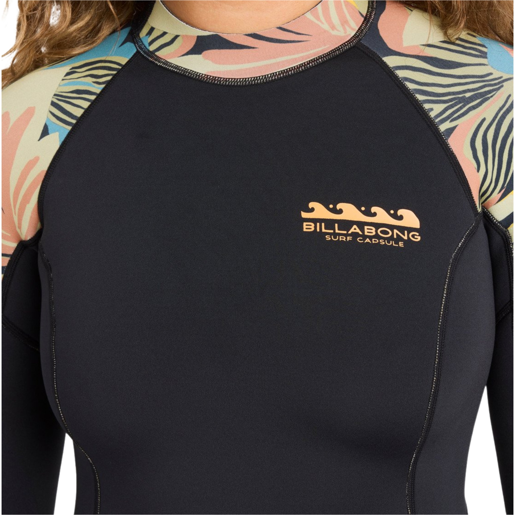 2026 Billabong Womens Spring Fever Natural 2mm Long Sleeve Spring Wetsuit 24BW193504 - Black Tropical